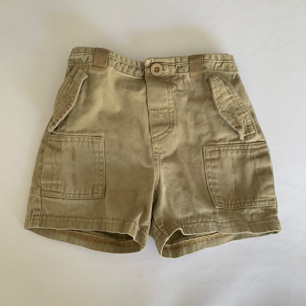 BT Kids Cargo Shorts Toddler Boys 18M‎ Khaki Tan Elastic Waist Outdoor Gorpcore